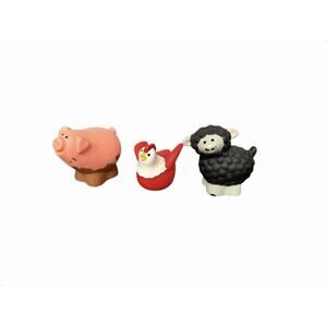Fisher Price Little People Farm Animals Black Sheep Red Rooster & Muddy Pig